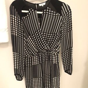 Parker black & white patterned dress